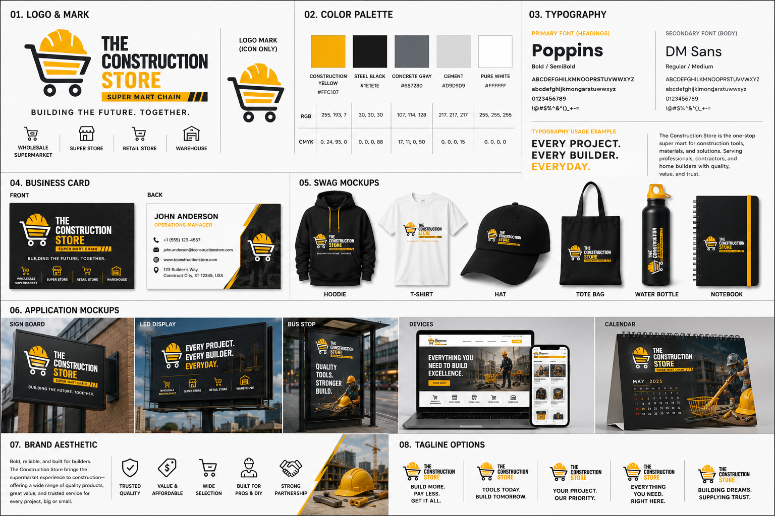 The ConstructionSuperMartStore Logo Brandguide branding construction logo supermart