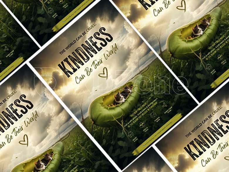 Help animals find their forever homes with a beautiful, editable bookcover cover flyer pets