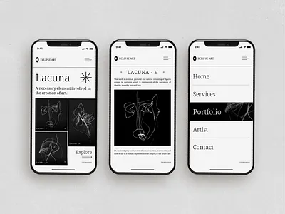 Minimal Portfolio UI Concept app app interface artist artist website clean ui concept concept app design graphic design minimal ui navigation bar portfolio portfolio website ui uiux ux