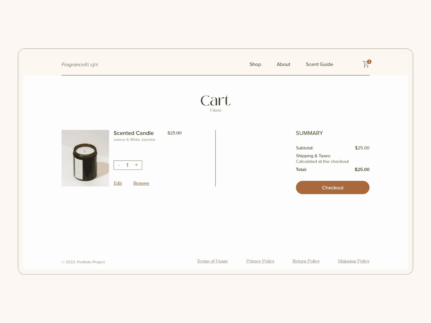 Checkout steps for an Online Shop That Sells Candles candles cart design checkout ecommerce online store ui ux website design