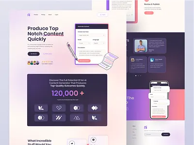 XiAi - Copywriting AI SaaS Website ai ai landing page ai ui ai web artificial artificial intelligence chatbot chatgpt copywriting futuristic gradient header landing page landingpage machine learning saas landing saas website ui artificial intelligence webdesign writing