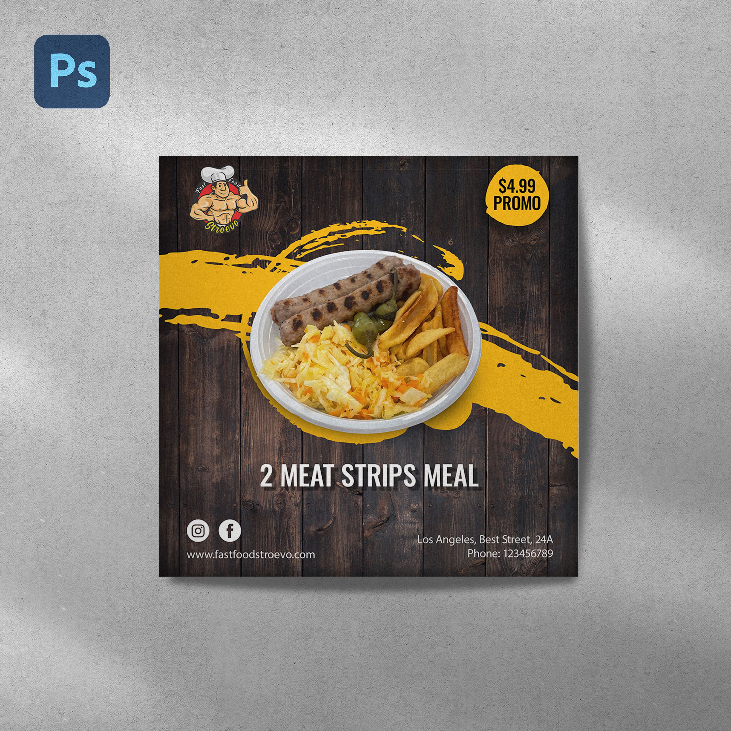 Restaurant "New Meal" Promo Poster advertisement branding design fast food food meal poster promo restaurant