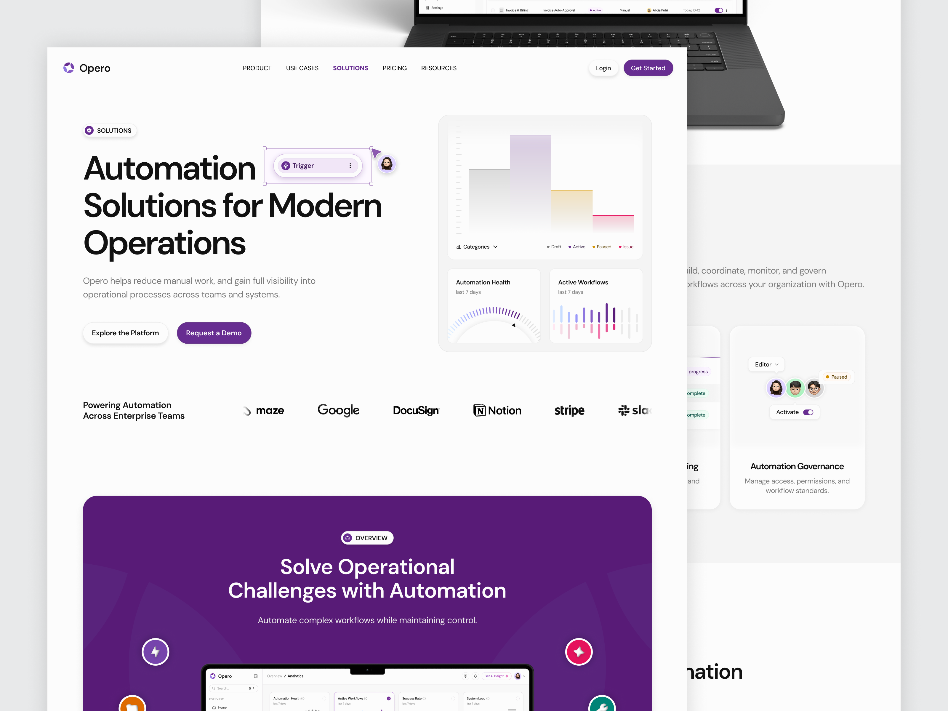 AI Automation Website - Solutions Page ai ai automation ai website ai workflow automation company design landing page minimal modern solution technology ui ui design ux design website work workflow workflow automation