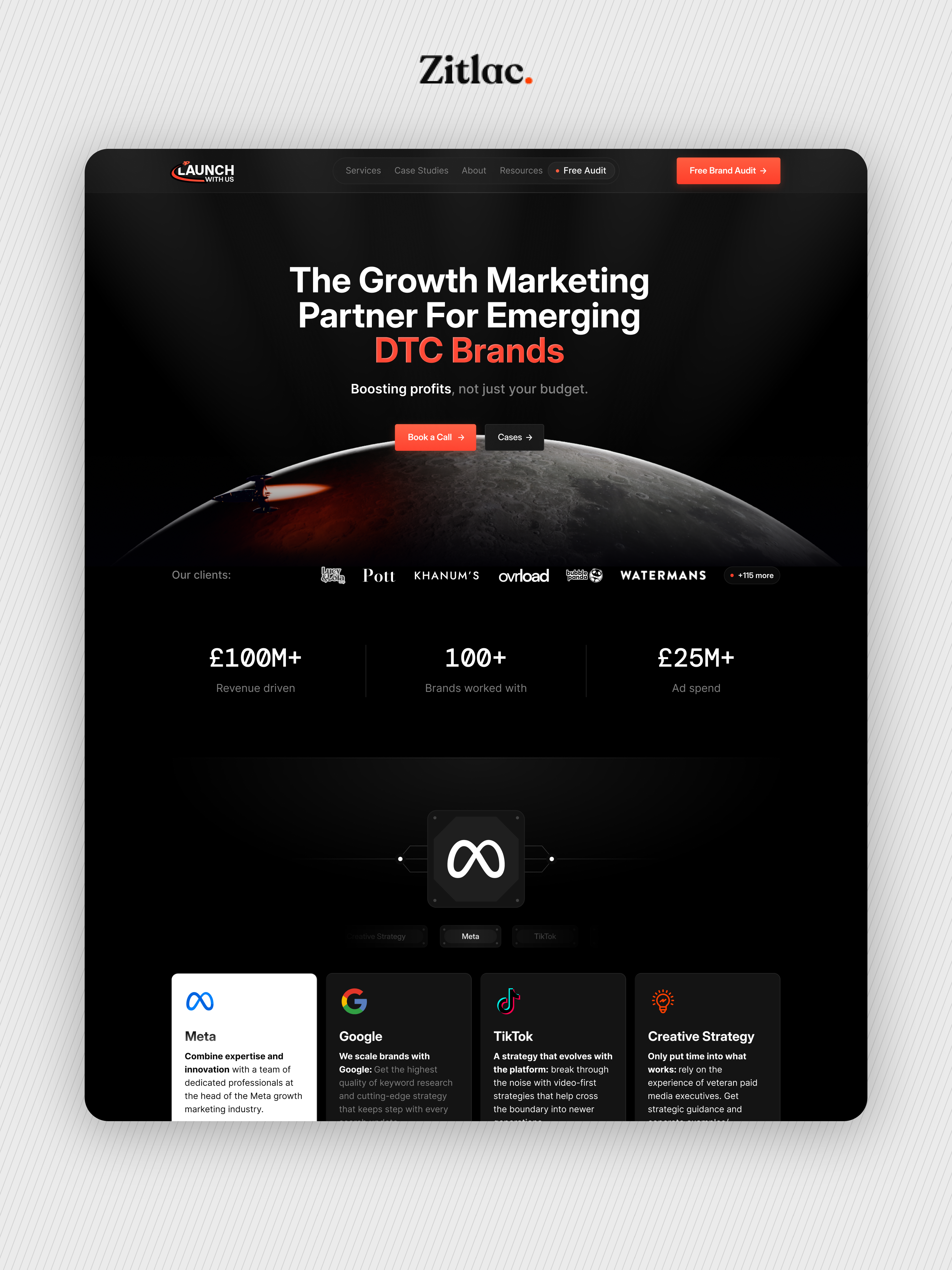 Growth Marketing Agency — Full Website Design agency agency website design hero hero design landing page startup ui ux ux design web design website website design