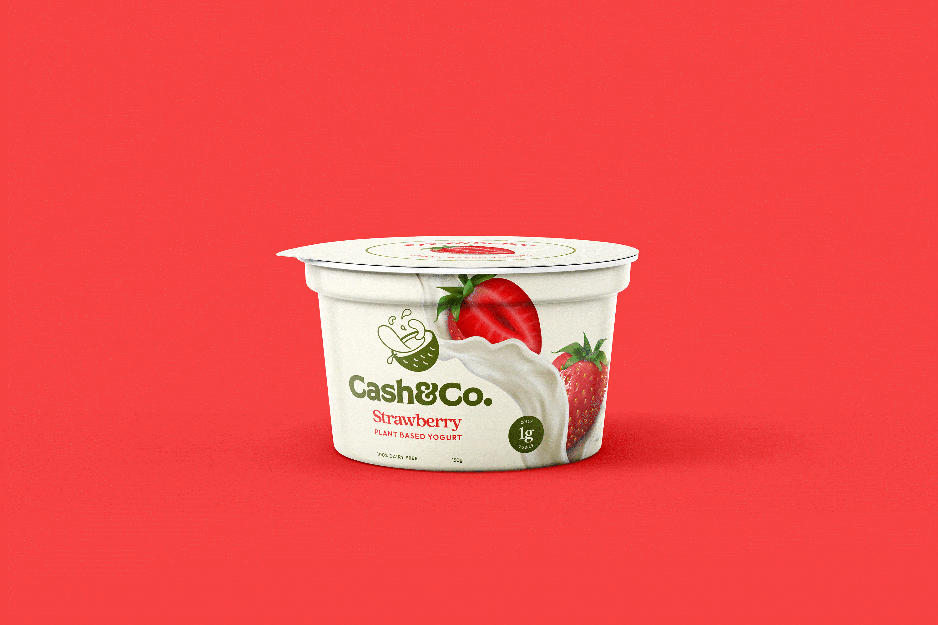 Cash & Co. - Vegan Yogurts Packaging abstract brand identity logo logo design modern packaging plant based vegan vegan packaging yoghurt yogurt