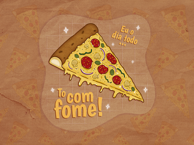 To com Fome food illustration illustration ilustração ilustração de comida pizza