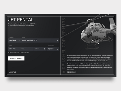 Jet Rental Landing Page design graphic design helicopter jet rental landing landing page ui ux