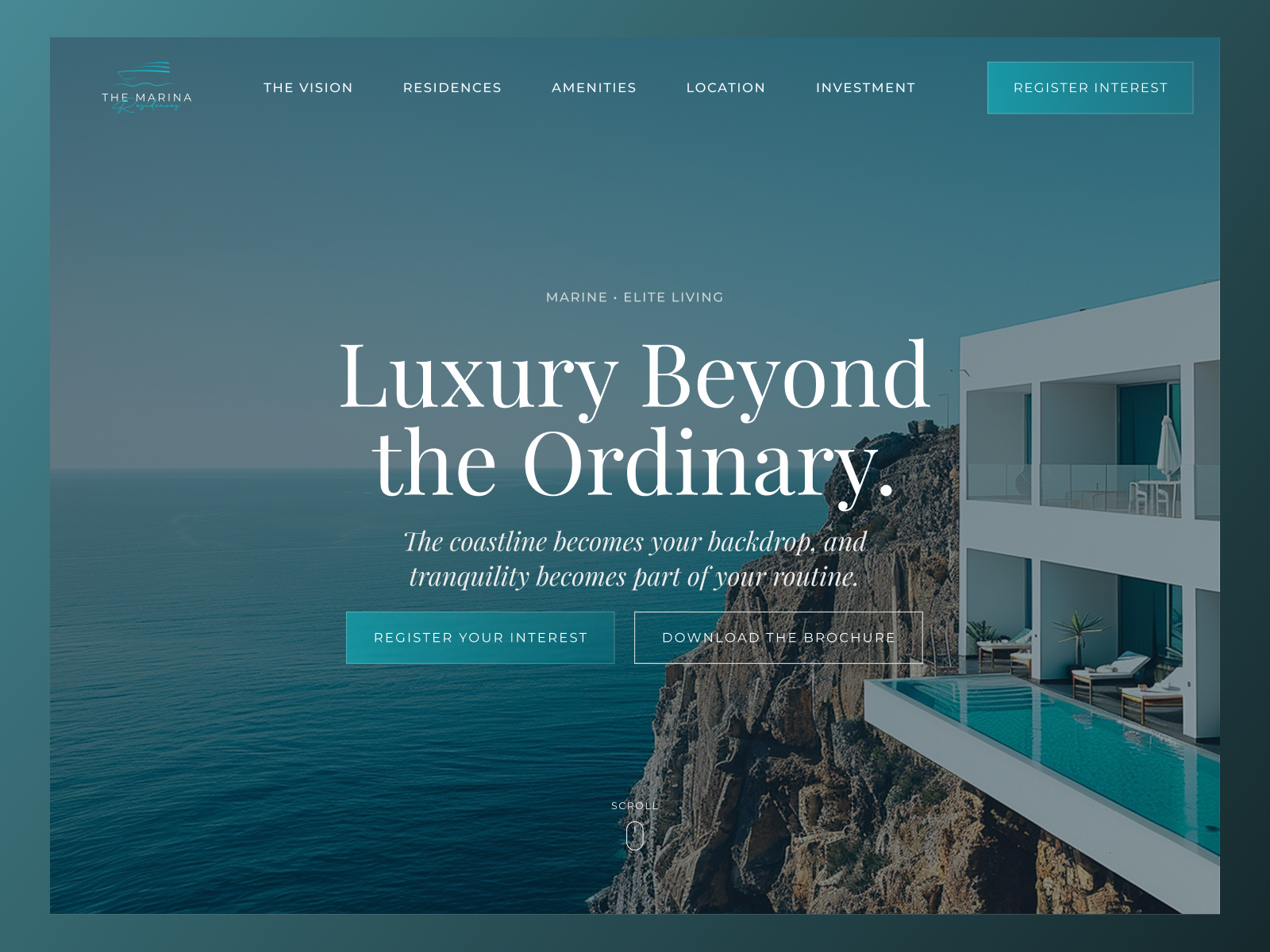 Premium Hero Section Design - Real Estate Company cyan figma graphic design hero premium real estate ui uiux ux