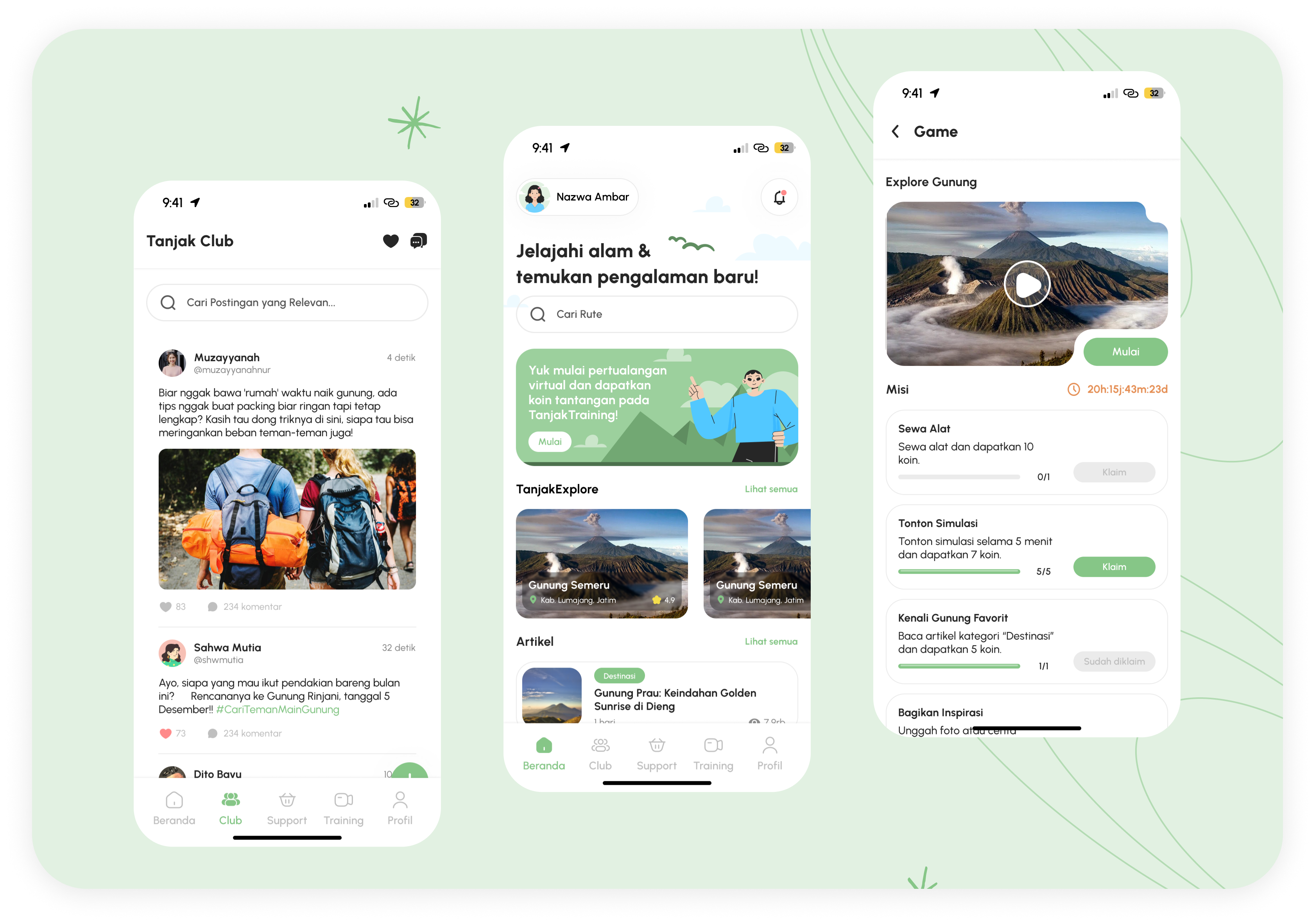 Tanjak - Hiking Preparation hiking app hiking preparation mobile apps ui uiux