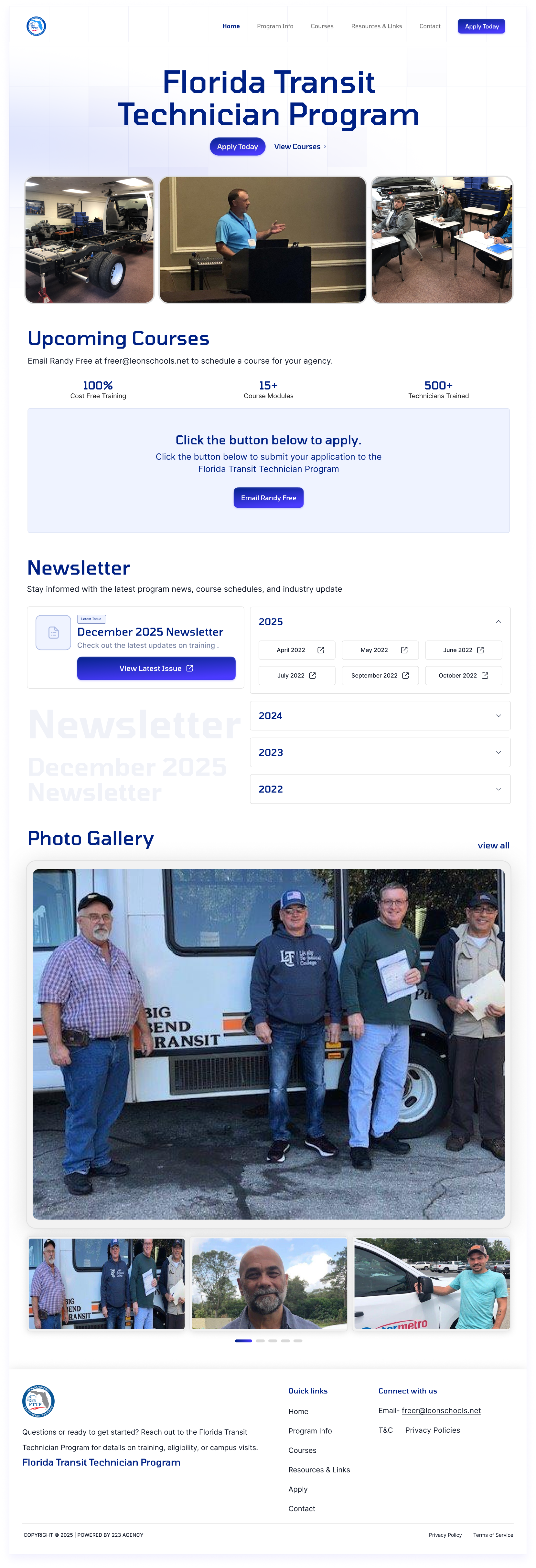 Florida Transit Technician Program — A Training Platform Built o craxinno craxinnotechnologies design designagency figma design landingpage productdesign software development ui uidesign uxdesign