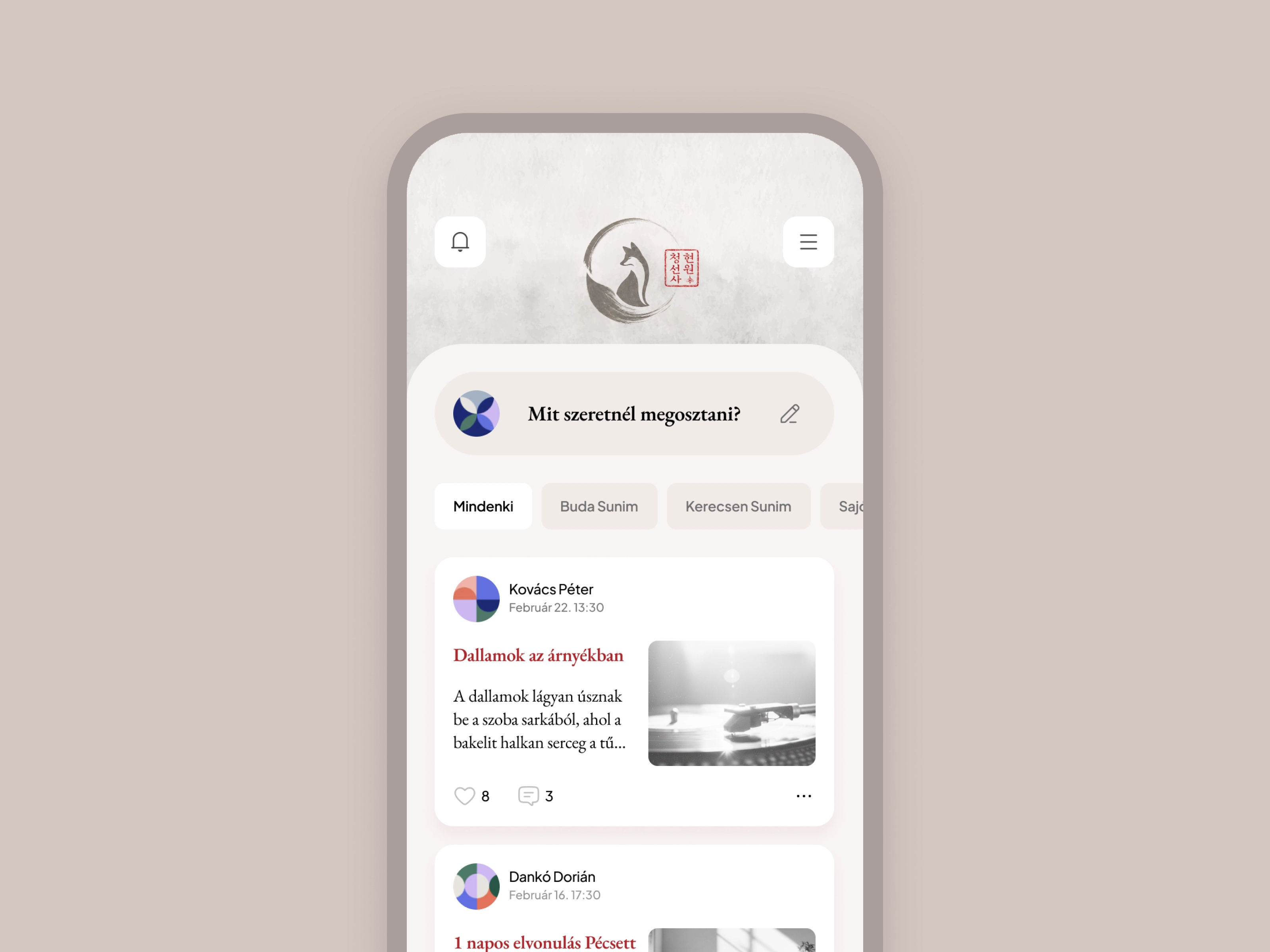 Zen community app app design community app meditation minimal ui mobile app product design soft ui ui design zen