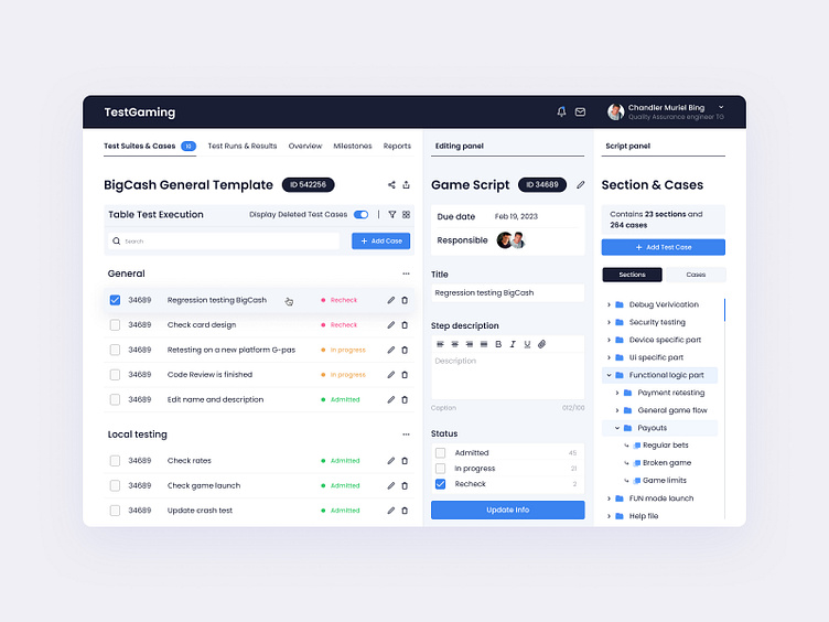 Dashboard Test Management by Daria Nev on Dribbble