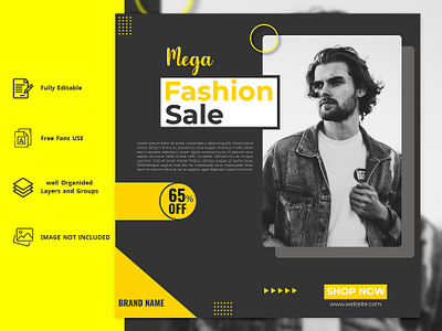 Fashion Sale/Social Media Post Design advertising banner big sale branding design fashion fashion sale media mega post sale social social media post design template