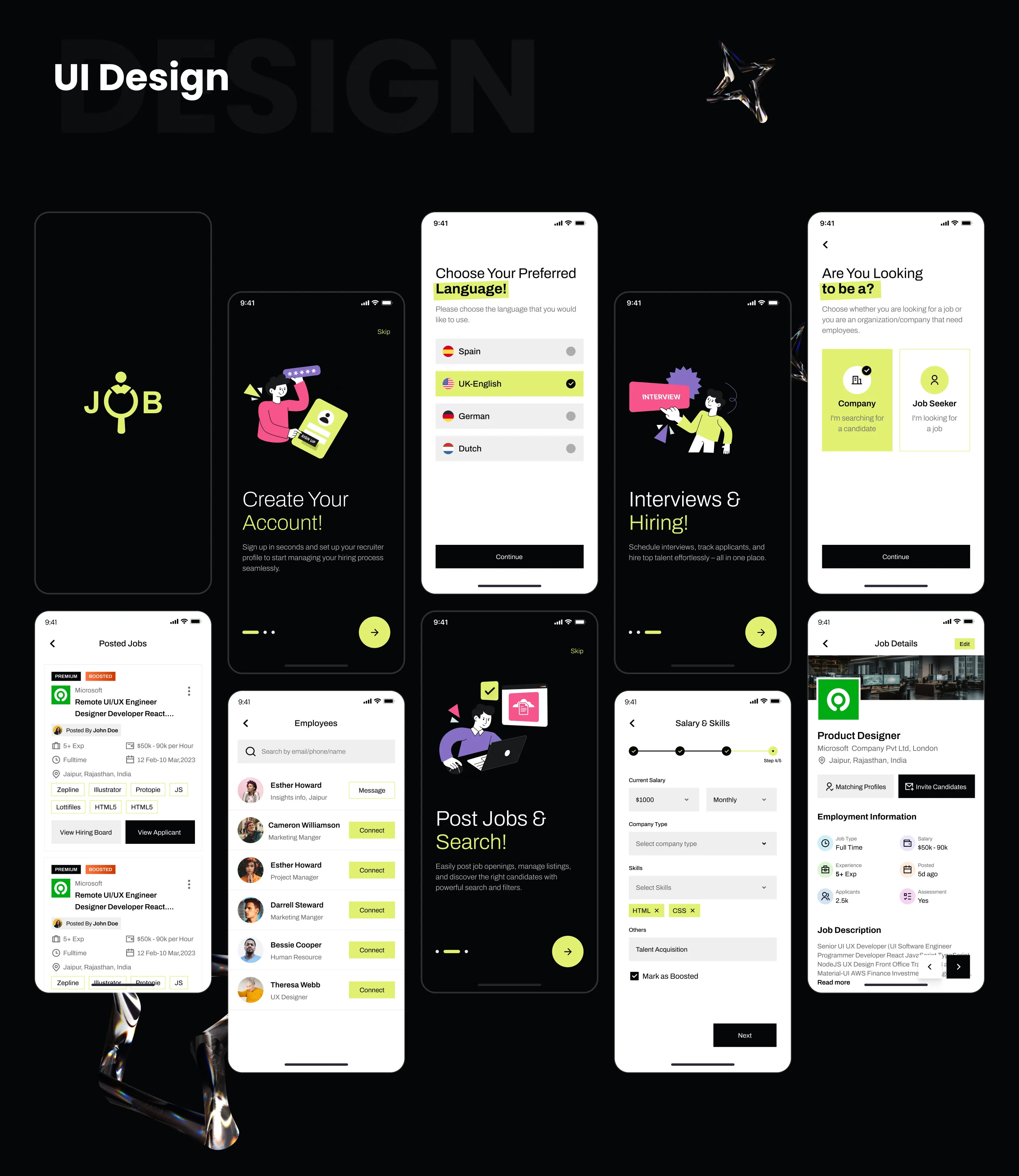 UX Case Study - Recruitment App app design career app case study dashboard design hiring platform hr tech interaction design job job search mobile app design mobile ui product design recruitment app talent acquisition ui ux user experience user flow ux case study ux design wireframe
