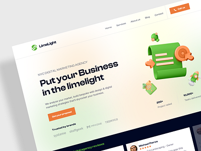 Limelight Digital Agency Home Page Redesign aesthic color full conversion rate creative custom digital agency eye catching homepage inspiration interactive latest trend marketing modern professional refreshing revamp user friendly uxui design visual design web design