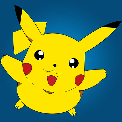 Pikachu In Blue Background cartoon design graphic design illustrator vector