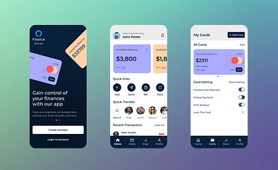 Finance App branding dailyui design figma finance graphic design mobile app ui ux