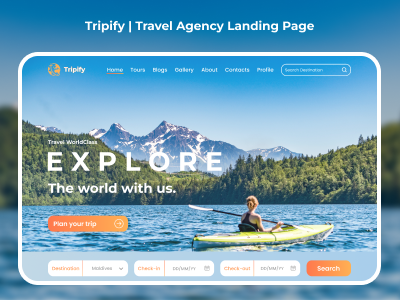 Tripify | Travel Agency Landing Page app branding design typography ui ux