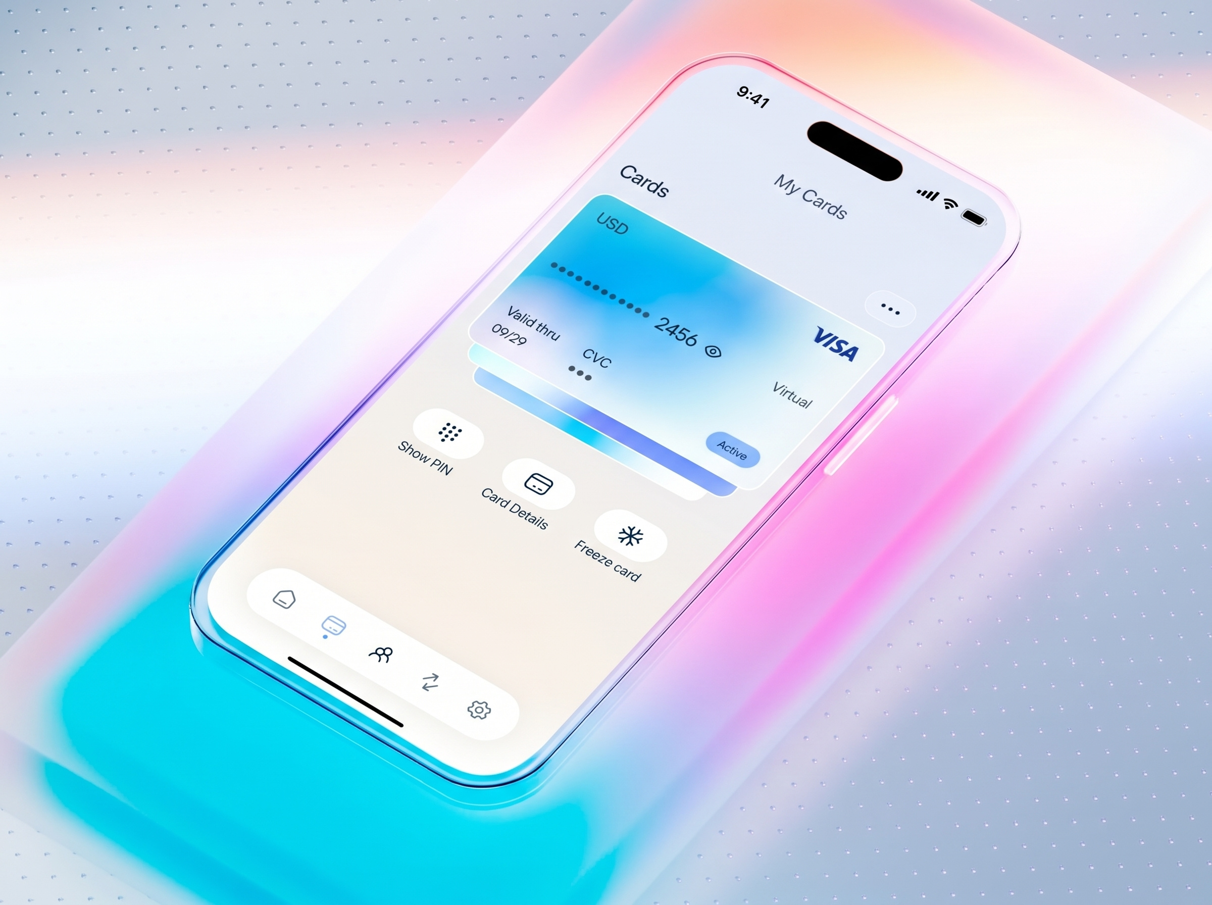Virtual Card, Banking App UI UX appdesign carddesign dribbble fintech mobileapp productdesign uidesign uiux uxdesign
