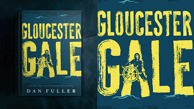 Gloucester Gale - Book Cover Design boat book branding cover design fishing gloucester hurricane illustration massachusetts memorial novel poster schooner swordfish type typography