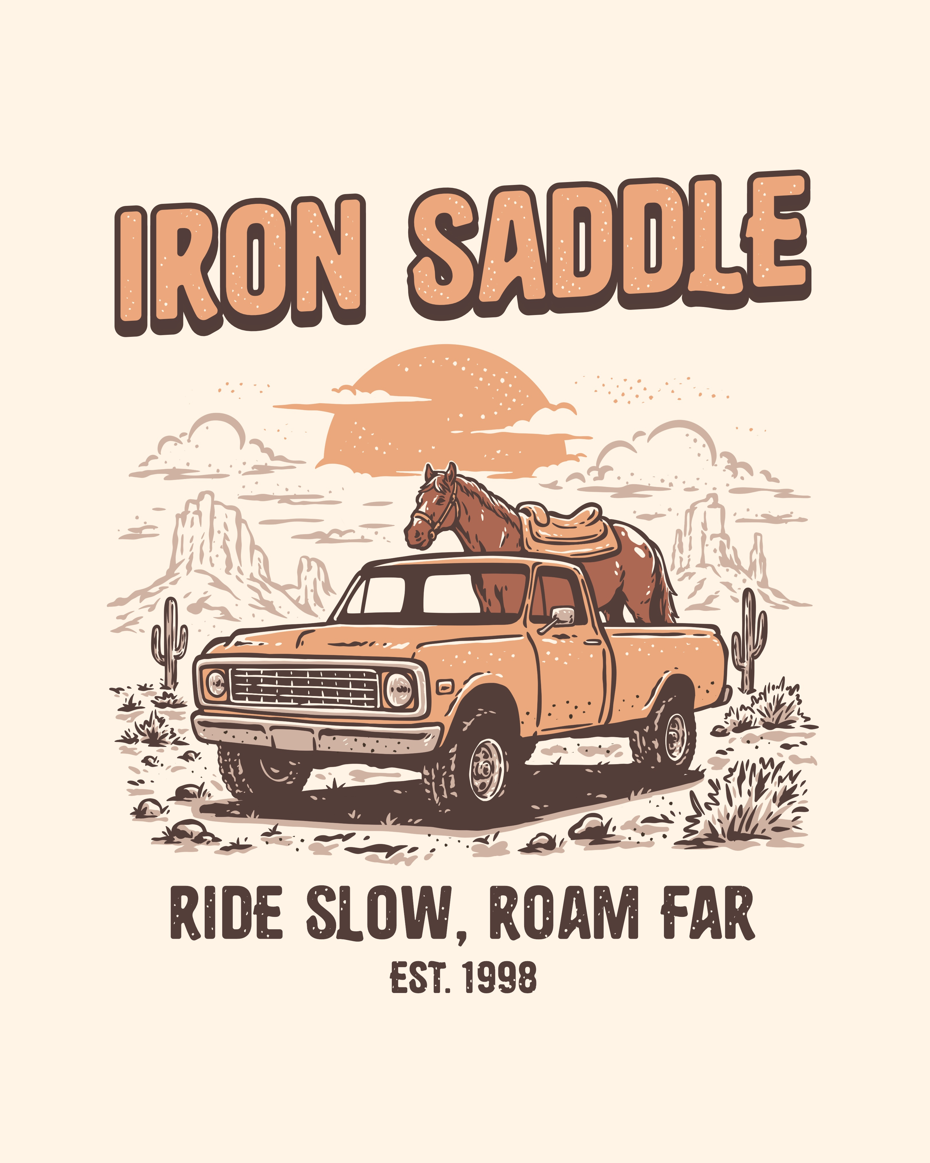 Iron Saddle Merch Design branding design graphic design illustration logo mountain nature vector