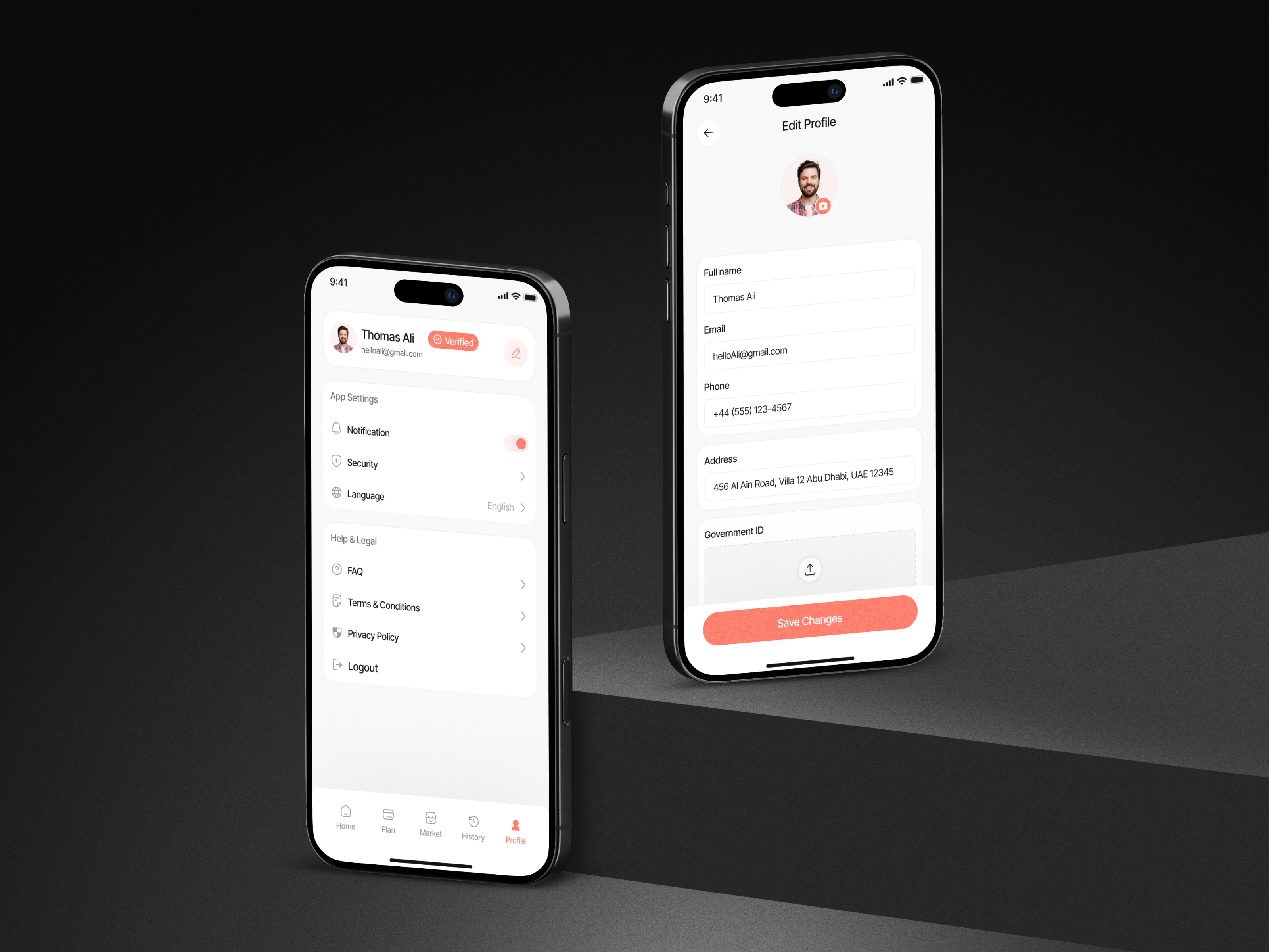 Profile & Settings Screen appdesign formdesign mobile mobileapp profile settings uiux