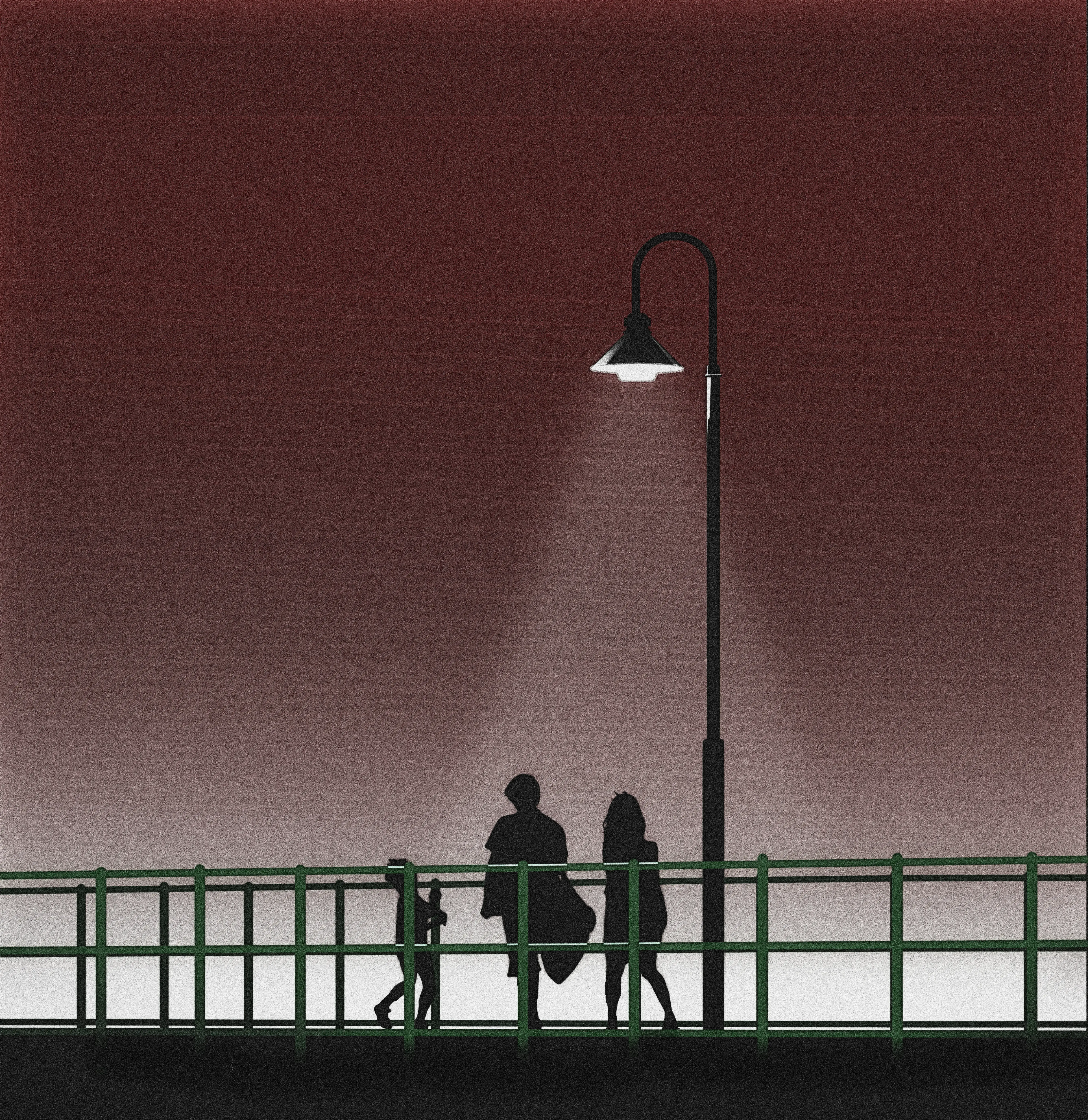 sunset now... illustration molo noise pier shunte88 sunset vector