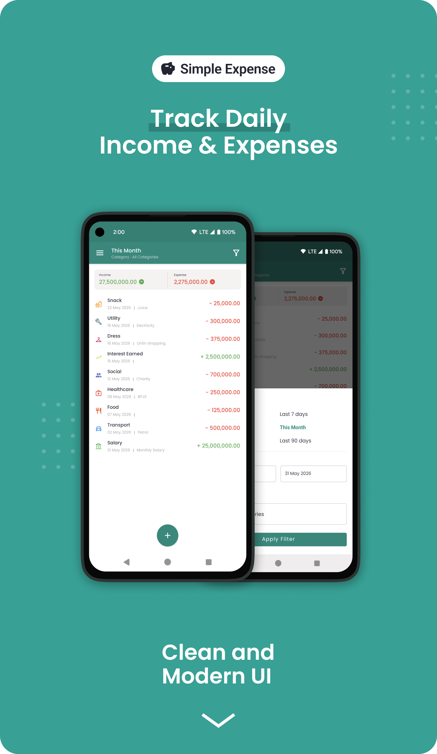 Simple Expense Tracker App android android ui illustration material design materialdesign mobile ui ui ux design