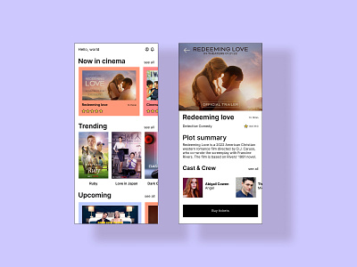 Cinema Mobile actor cinema cinema picture design figma film mobile design movie proximanova typography ui