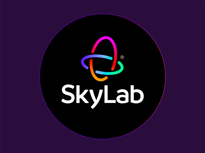 SkyLab - Logo Design 🚀 ai brand identity branding creative creative brand creative logo design ecommerce gradient logo lab logo loop rocket science sky space visual identity design vivid color