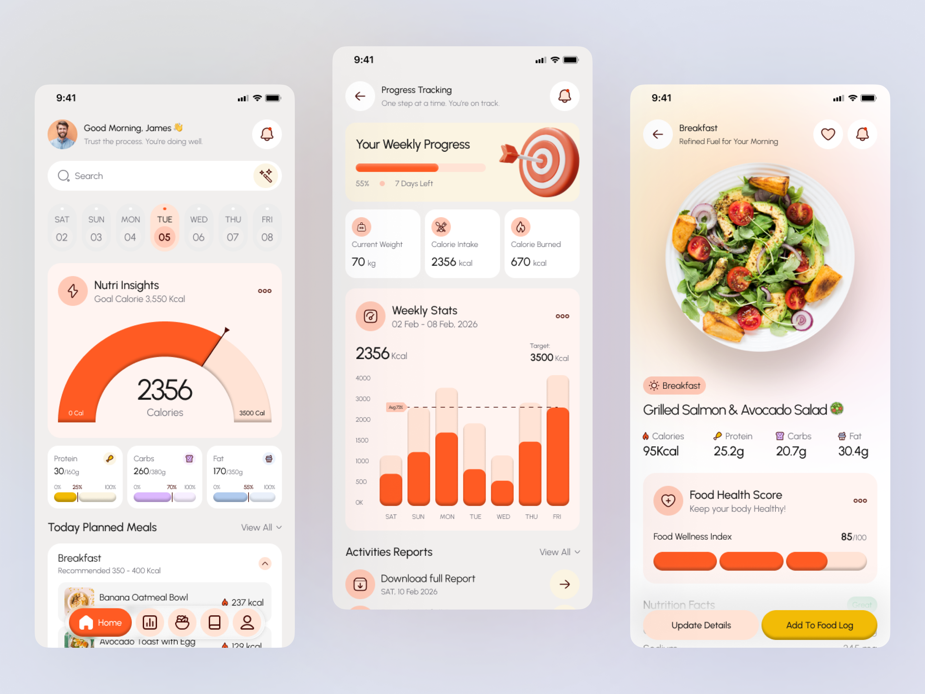 Calories Tracking App – Health & Nutrition Mobile UI calorie calories calorietracker dailyui designcommunity fitnessapp health healthandwellness healthtech nutritionapp productdesign wellness