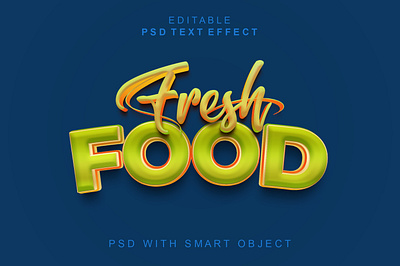 Fresh Food 3d text effect 3deffect 3dtext action actions effect effects food food text fresh logo mockup photoshop psdeffect psdtext text effect