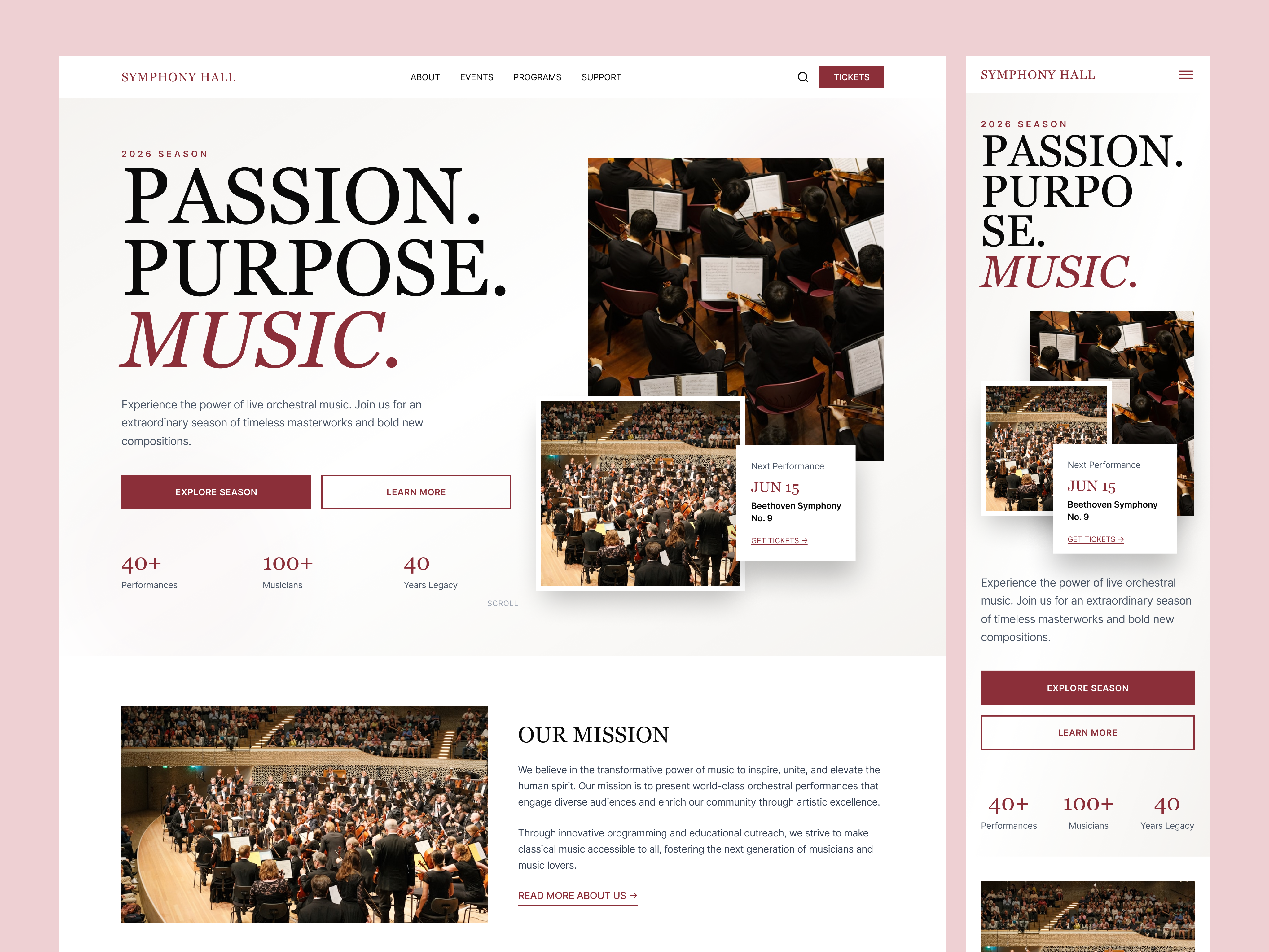 Cultural Events Landing Page dashboard designinspiration dribbble figma landingpage mobileui productdesign s webdesigner saas uidesign uiux uxdesign webdesign