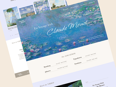 Claude Monet Exhibition Website app art artwebsite claudemonet design exhibitionwebsite landing page museumwesbite ui ux web website