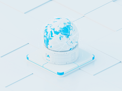 Global network 3d color design icon illustration ui vector