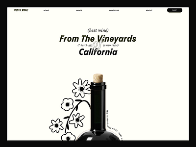 Interactive Wine Landing Page animation creative interaction landing page minimal ui ux vineyard web webdesign website wine