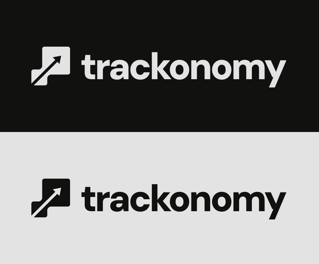 Trackonomy Logo Design branding expense app expense tracker expense tracking app finance finance ap financial app illustration logo logo design