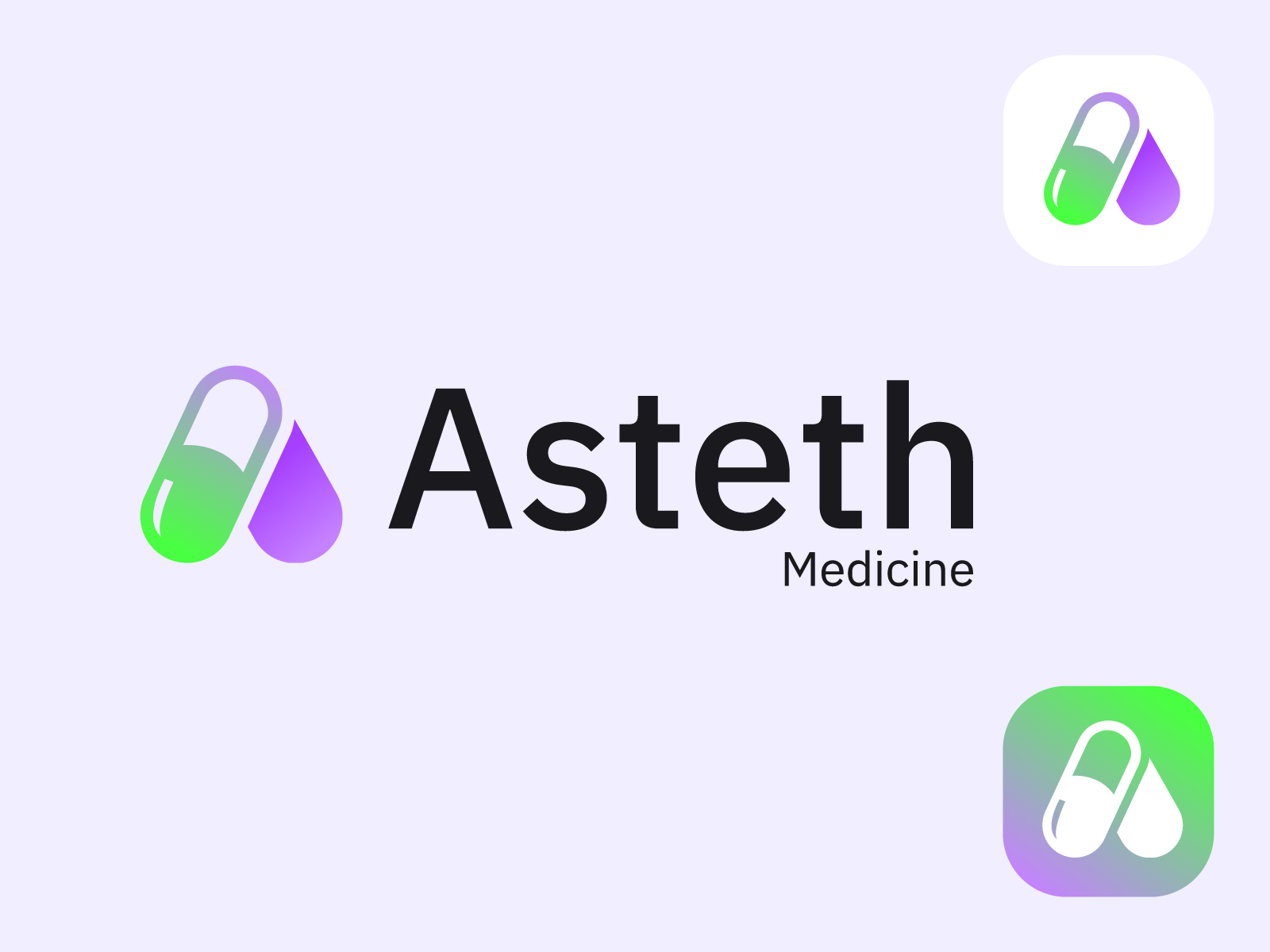 Asteth Medicine Logo Design | Capsule & Letter A Brand Identity app icon design biotech logo brand identity capsule logo gradient logo health tech logo healthcare branding healthcare logo healthcare startup letter a logo logo mark medical app icon medical logo design medicine logo modern logo monogram logo pharmaceutical branding pharmaceutical logo pharmacy logo pill logo