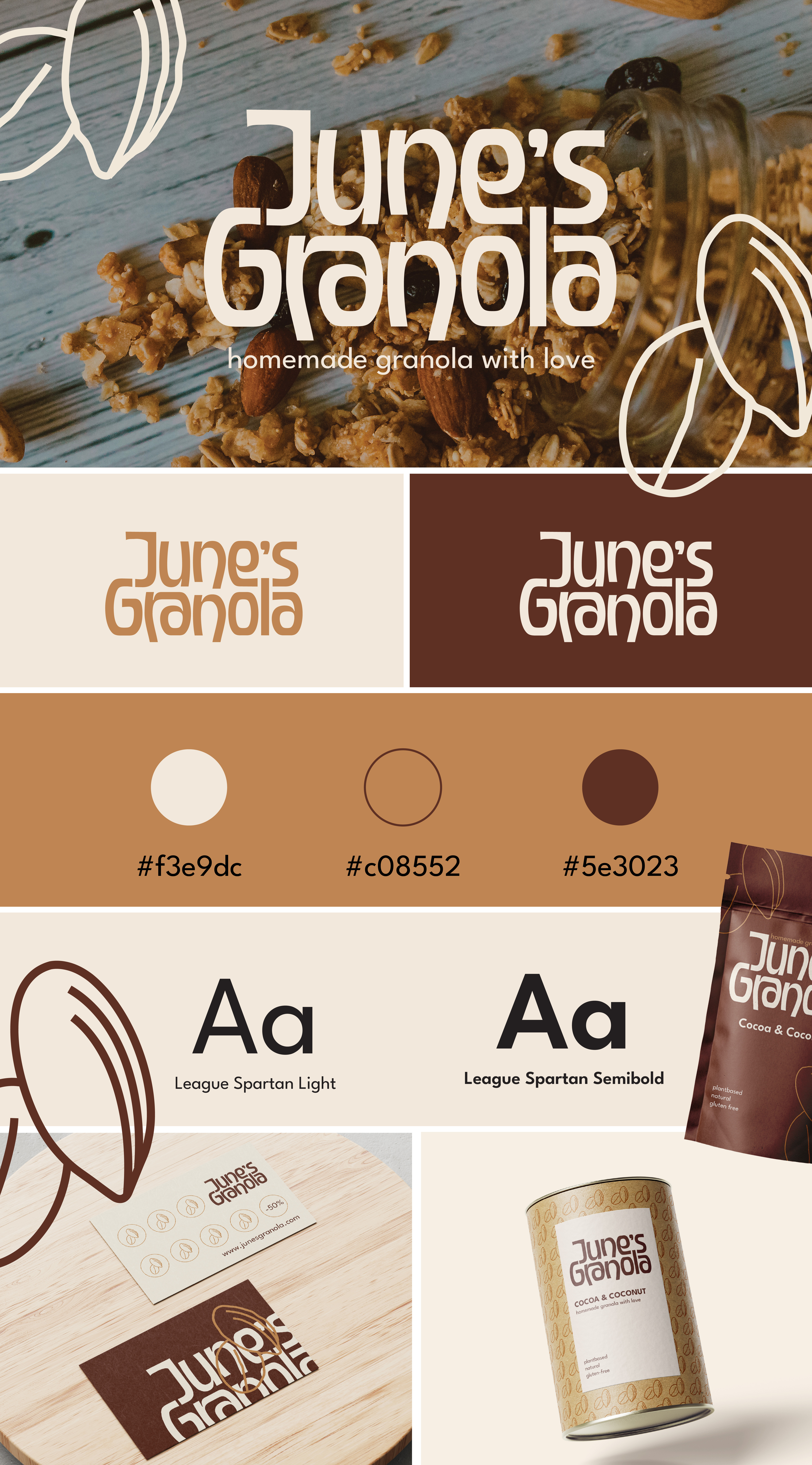 Brand Board June's Granola adobe illustrator brand board branding illustrator logo logo design vector design