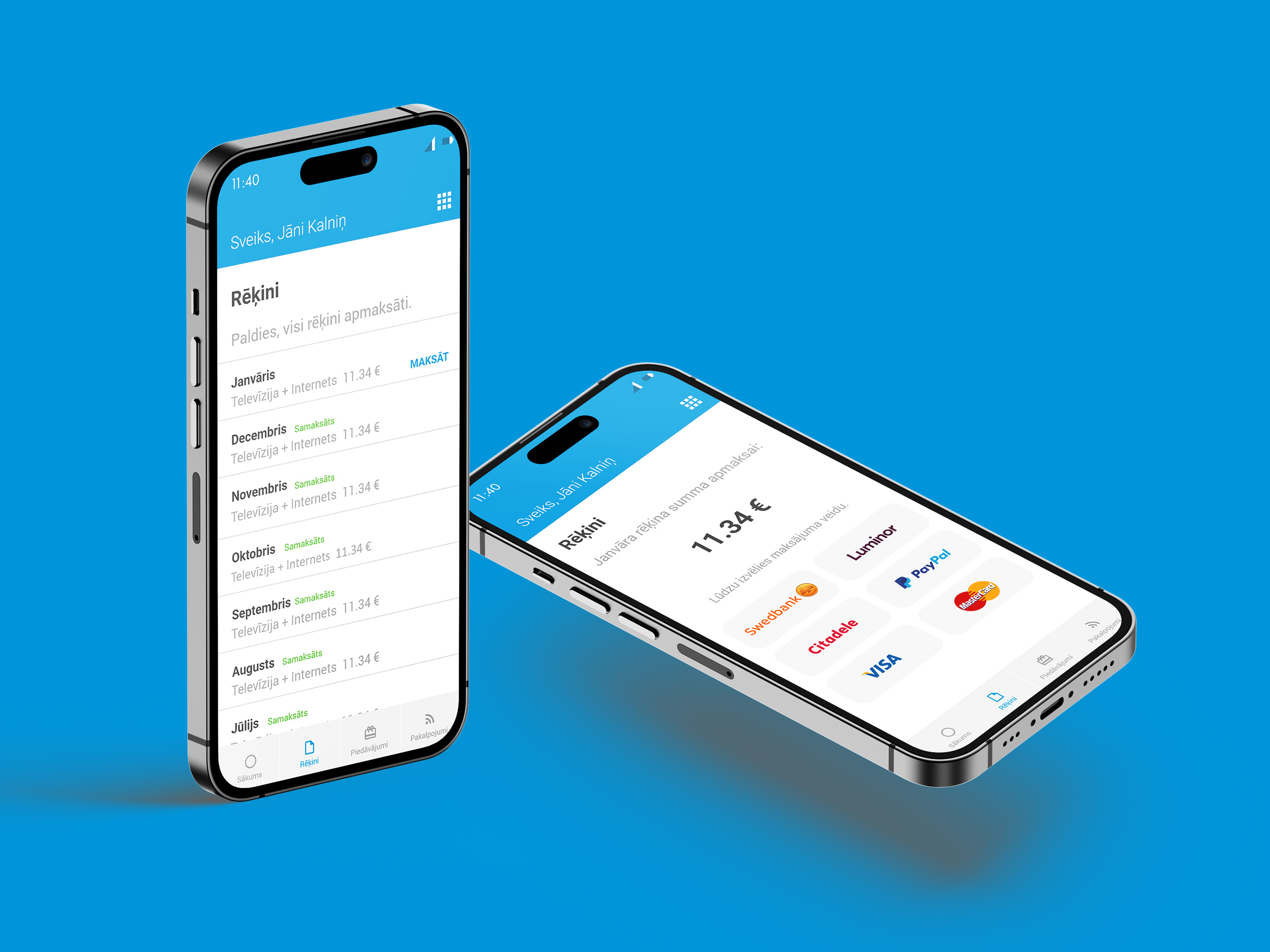 Baltcom APP digital marketing mobile app online services payment app ui