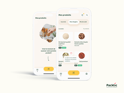 Packtic - first bulk platform for professionals bulk card creeme dashboard food product productlist shop soft tones ui