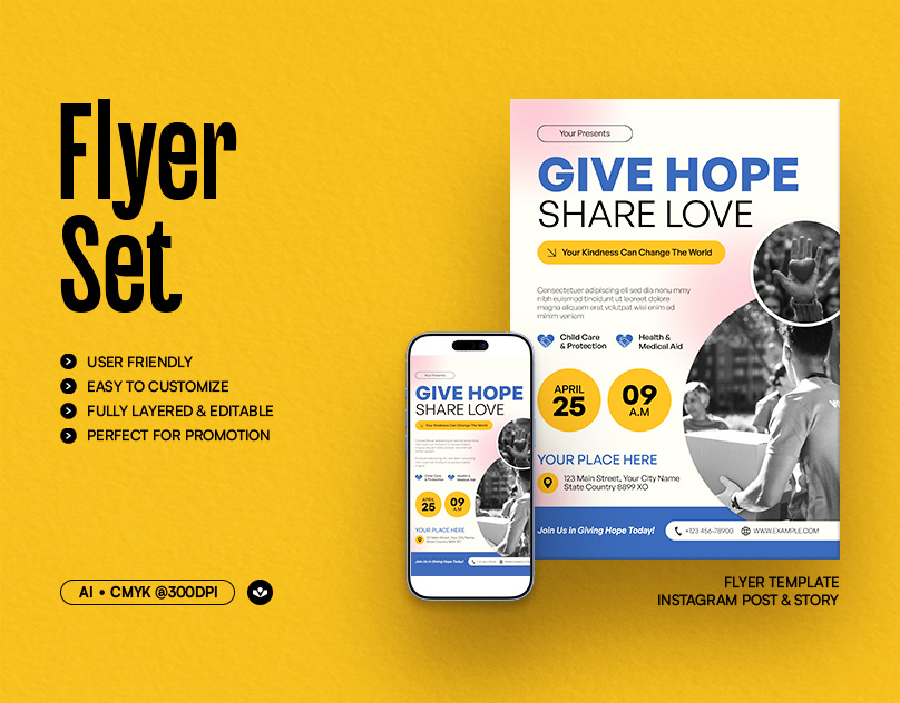 Charity Flyer charity children design flyer foundation hope solasome template