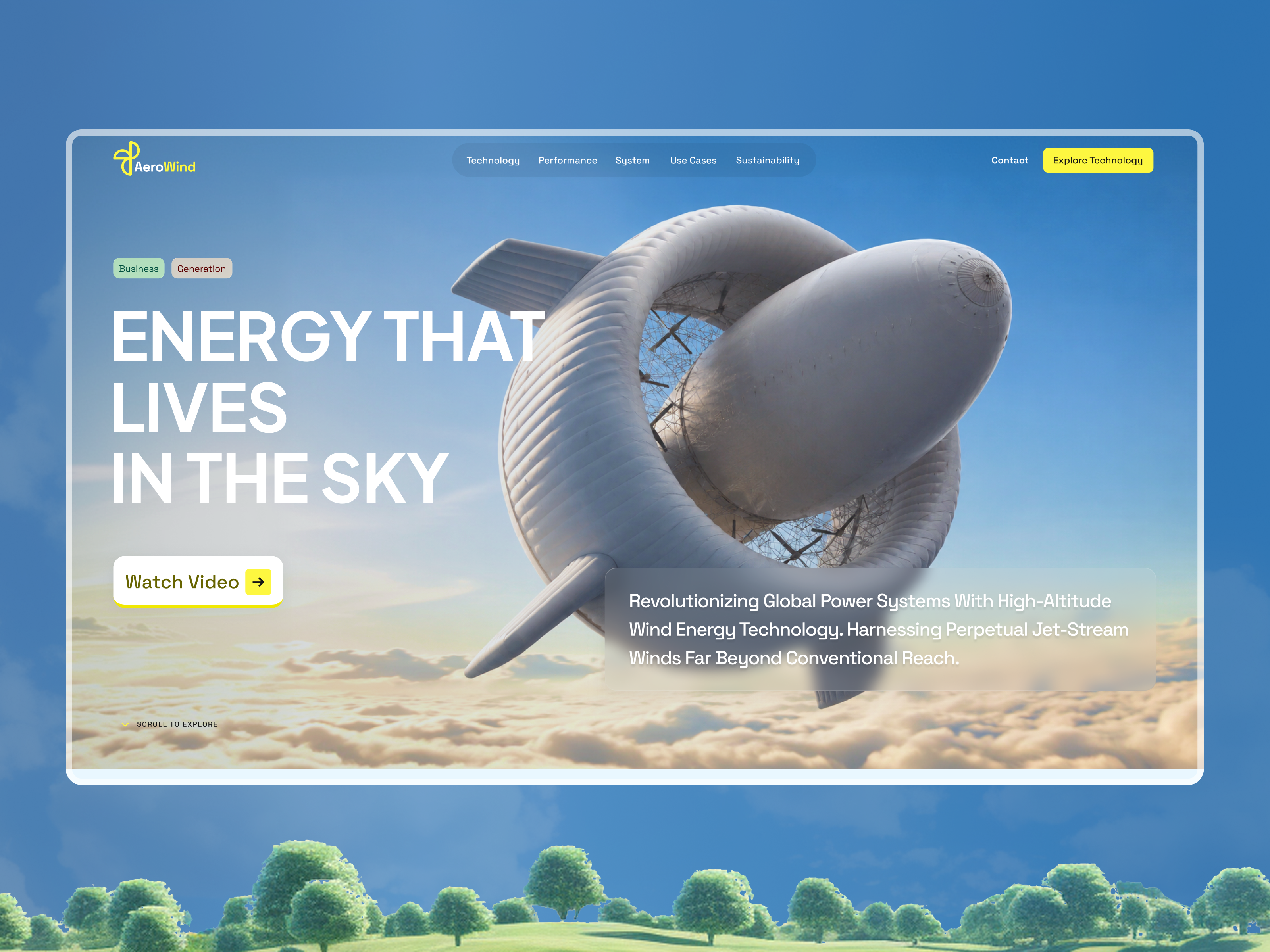 Airborne Wind Turbines, Renewable Energy Web Case Study branding clean energy design interface design landing page design modern design product design renewable energy ui ui design ux design web design