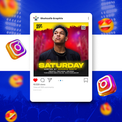 Dj Party Post Social Media Post and Web Banner Template dj banner