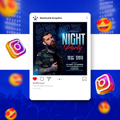 Dj Party Post Social Media Post and Web Banner Template dj banner