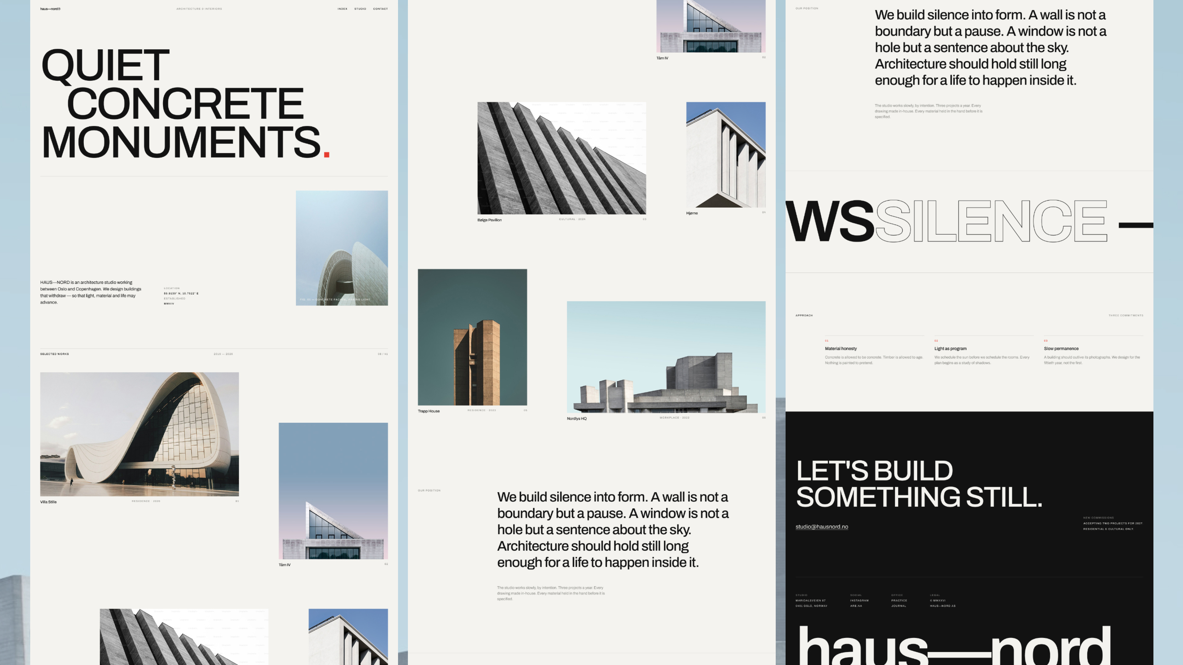 HAUS—NORD — Swiss Modernist Landing Page Kit architecture brutalism freebie grid landing page layout template typography ui web design