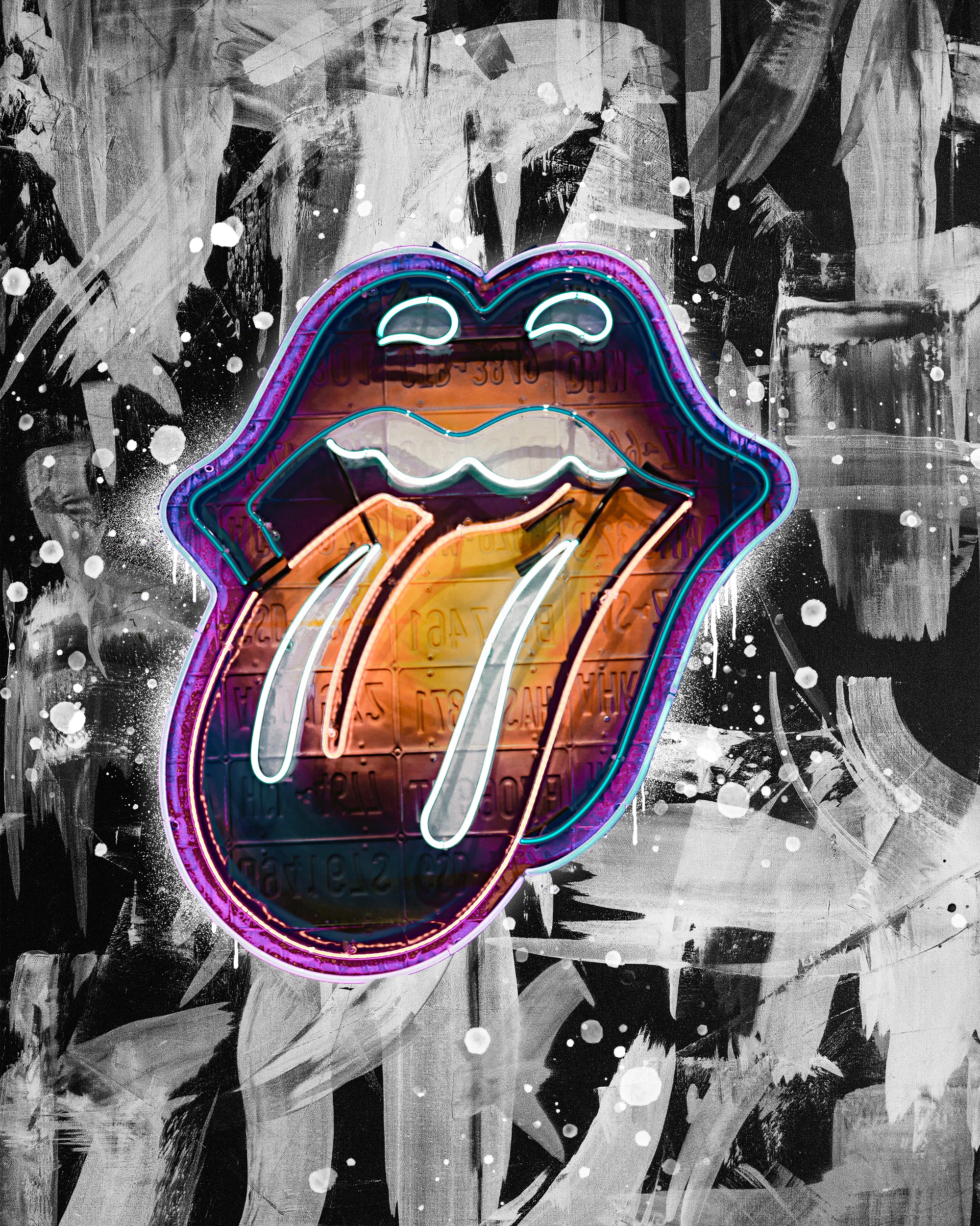 I am obsessed with myself art business canvas creative design digital illustration lips logo neon art photoshop tongue ui