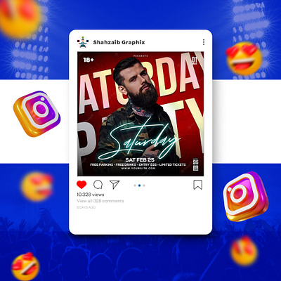 Dj Party Post Social Media Post and Web Banner Template instagram post