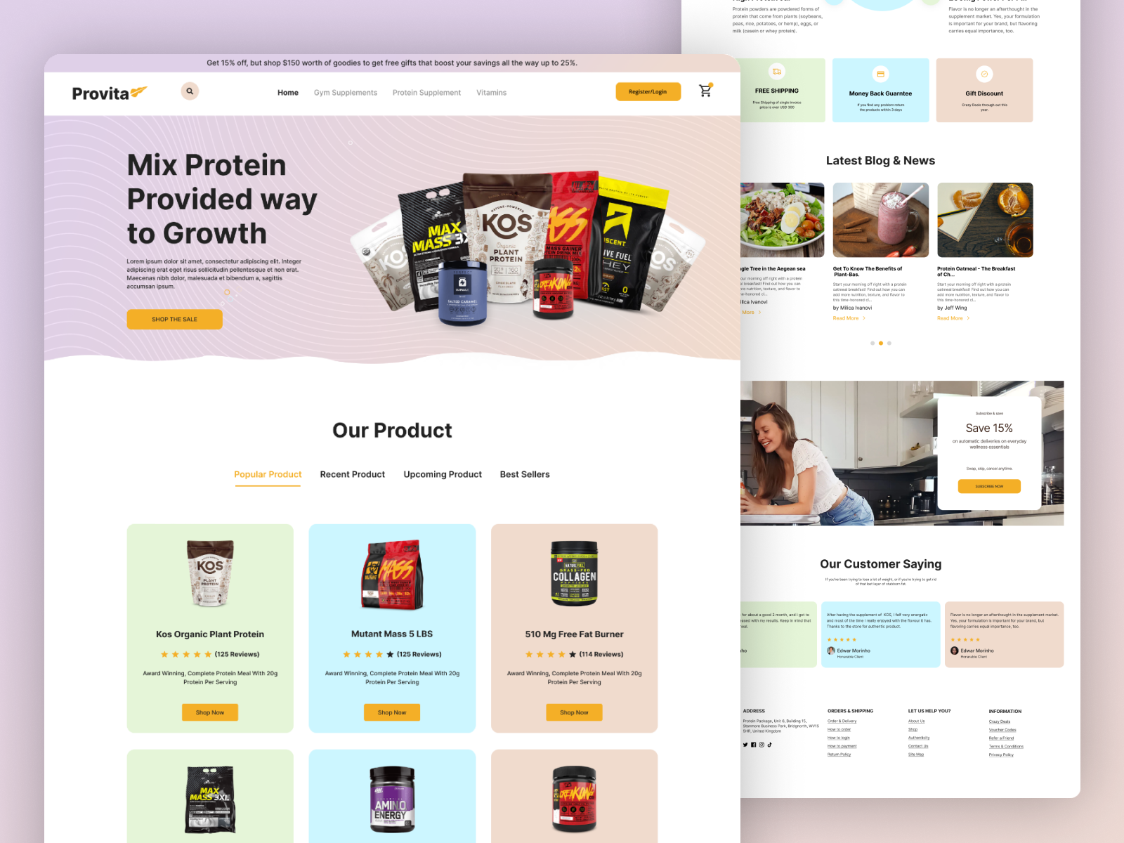 Protein & Supplement Online Shop Design by Wahidul Islam Murad on Dribbble