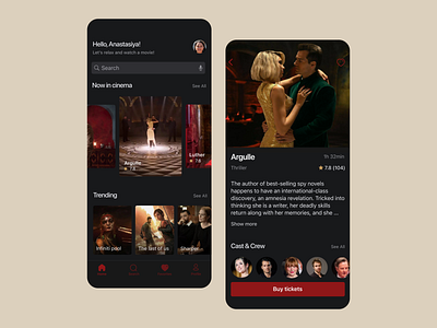 Cinema App app design landing mobile ui ux